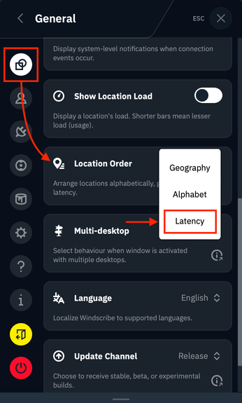 Sort Locations By Latency
